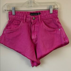 PrettyLittleThing Hot Pink Jean Shorts